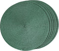 FunWheat Round Braided Placemats Set of 6 Table Mats by FunWheat