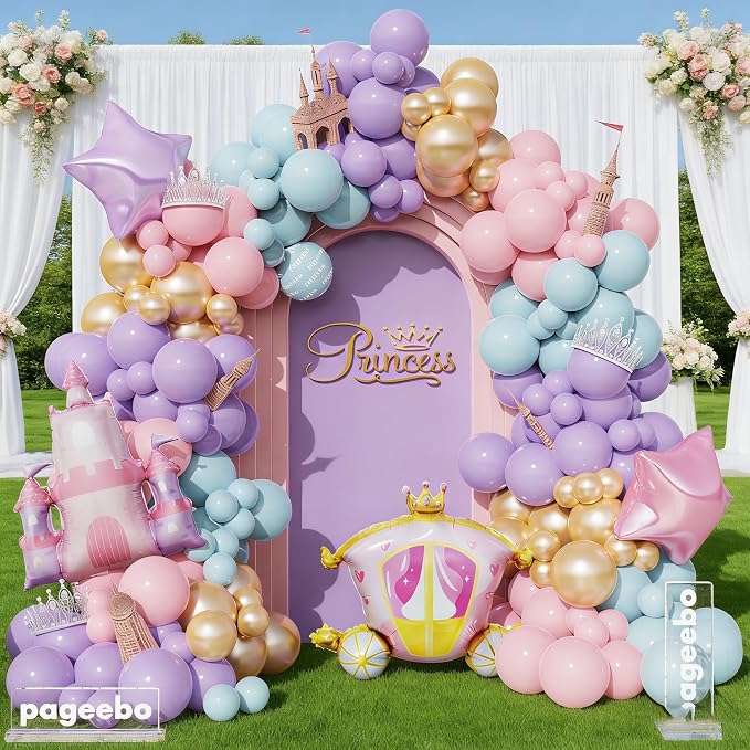 Princess Balloon Garland Arch for Girls Princess Baby Shower Birthday Party | - Image 4