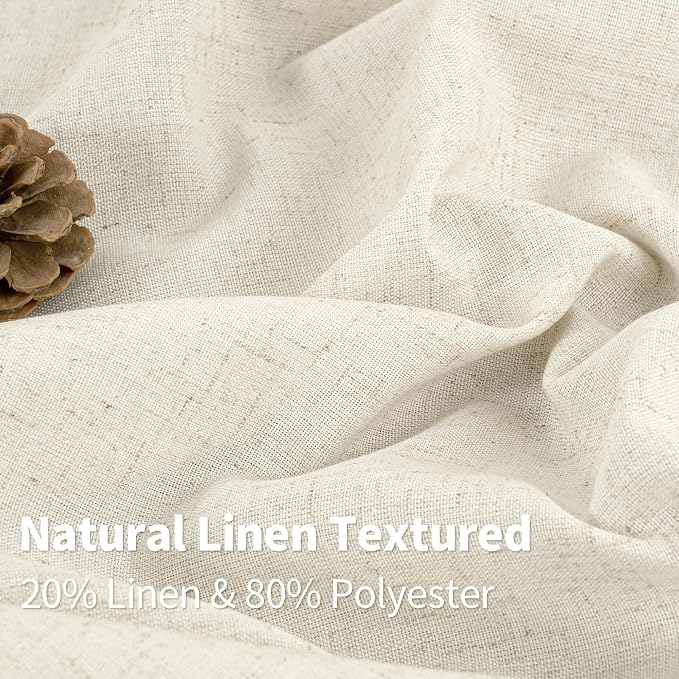 YoungsTex Natural Linen Curtains 63 Inch Length 2 Panels - Image 4