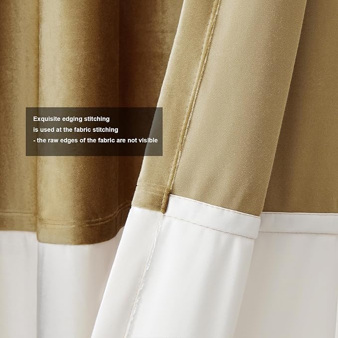 BULBUL Luxury Ivory Gold Curtains 72 inches - Image 3