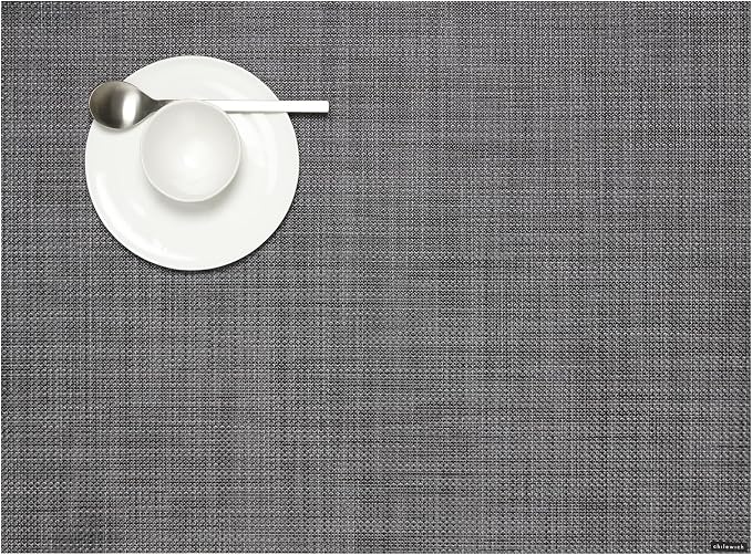 Chilewich Mini Basketweave Placemats, Woven Rectangle Placemats Set of 4 | Easy by Chilewich