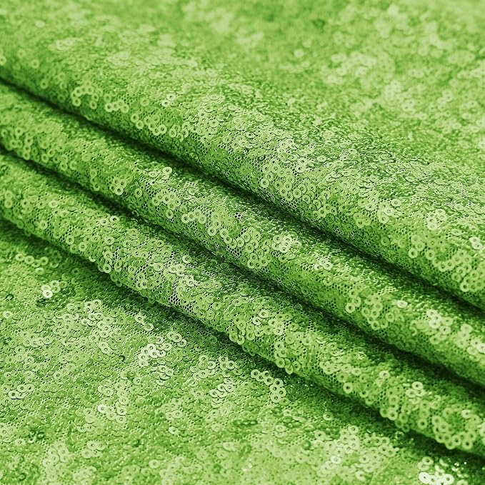 Sugargirl Apple Green Sequin Backdrop Curtain 2 Panels 2FTx8FT Glitter Apple - Image 8
