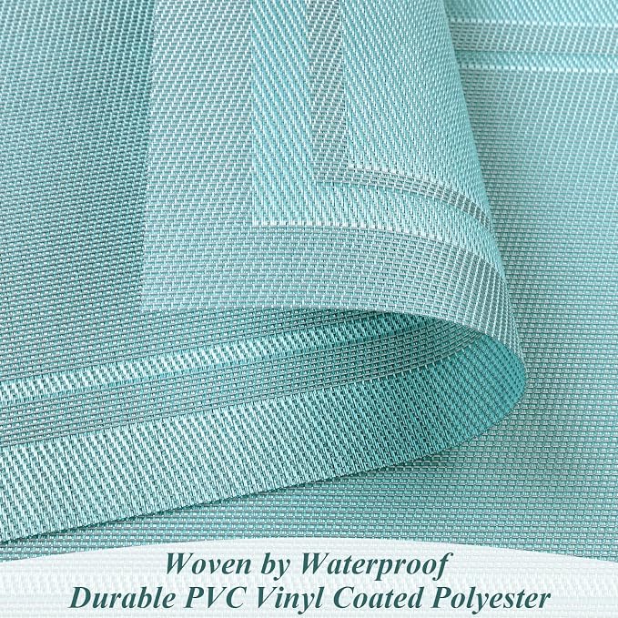 SHACOS Woven Vinyl Placemats Set of 6 Wipe Clean Place Mats - Image 2