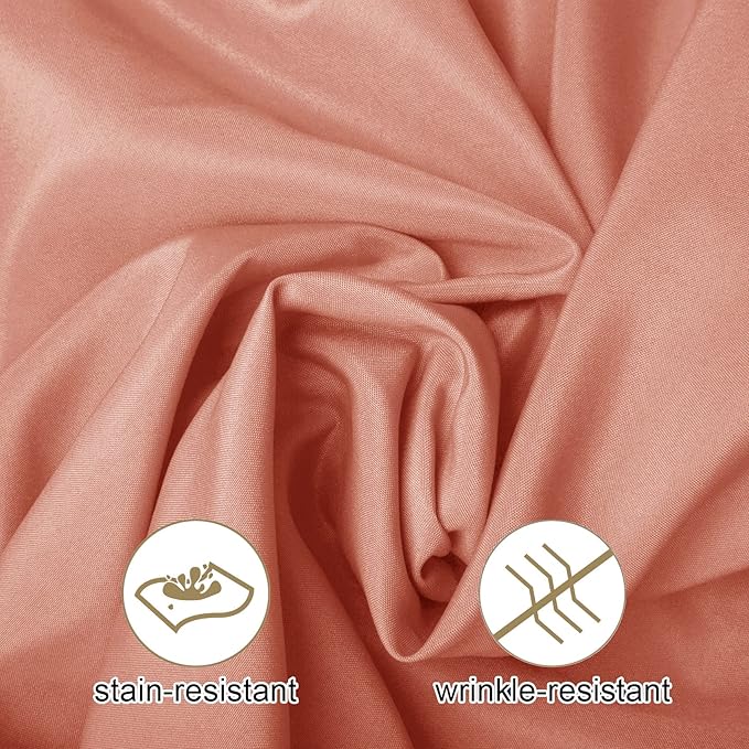 Ascoza 2pack 108 Inch Dusty Pink Round Tablecloth in Washable Polyester Fabric for Wedding/Banquet/Restaurant/Parties