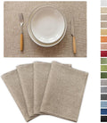 Demetex Linen Placemats Set of 4 Heat Resistant Cloth Place Mats Wipeable by DEMETEX