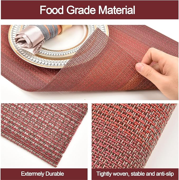 SLKQG Red Placemats Set of 4 - Image 4