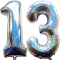 Jonhamwelbor 40 Inch Laser Silver 13 Balloon Numbers Foil Mylar Giant Balloon by Jonhamwelbor