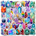 50 Pcs Crystal Stickers Spiritual Crystals Vinyl Decal Waterproof Boho Gemstone by Unknown