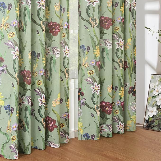 Schweek Floral Curtains 84 Inches Long 2 Panels - Image 7