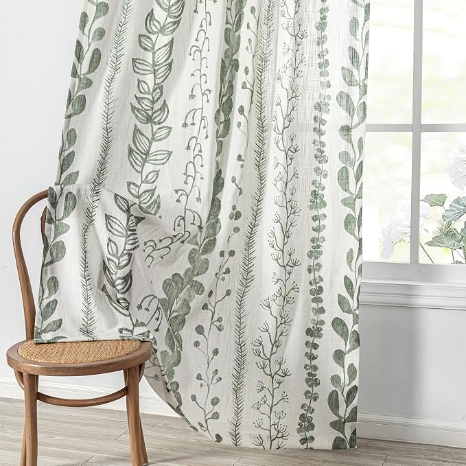 Sage Green Curtains 84 Inches Long 2 Panels Boho Curtains - Image 8