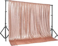 PartyDelight Rose Gold Sequin Backdrop 20x10ft Sparkly Photo Curtain | 4 Inch by PartyDelight