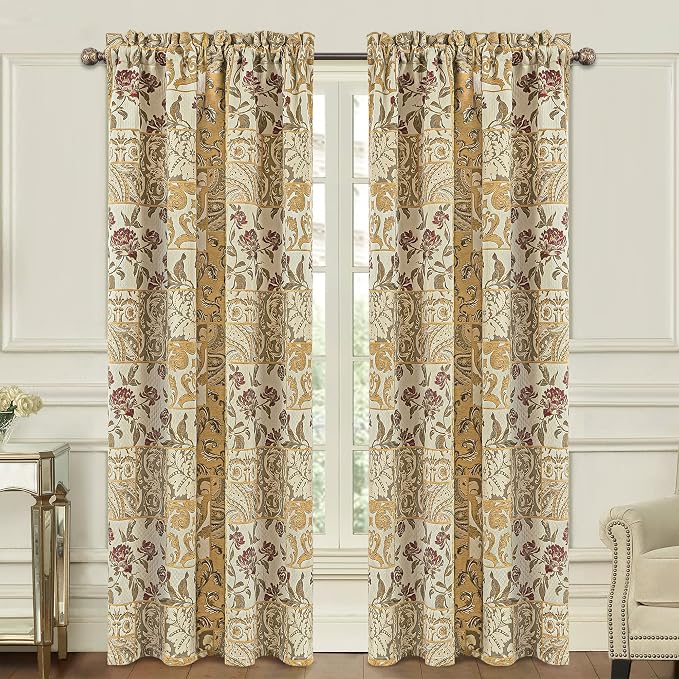 Loom and Mill Damask Patchwork Curtains by LoomandMill