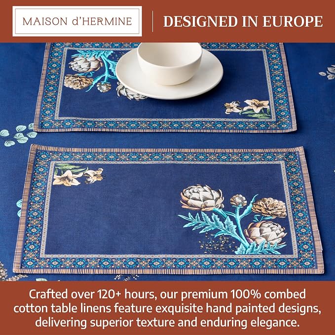 Maison d' Hermine Placemats Set of 4 Reusable 100% Combed Cotton | Cloth Place - Image 3