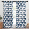 KGORGE Blackout Curtains Geometric Bird Pattern 52" x 108" Blue 2 Panels | by KGORGE