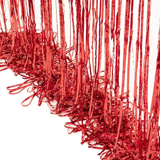BRAVESHINE Red Streamers Party Backdrop | Foil Curtain | Halloween Decor | - Image 9
