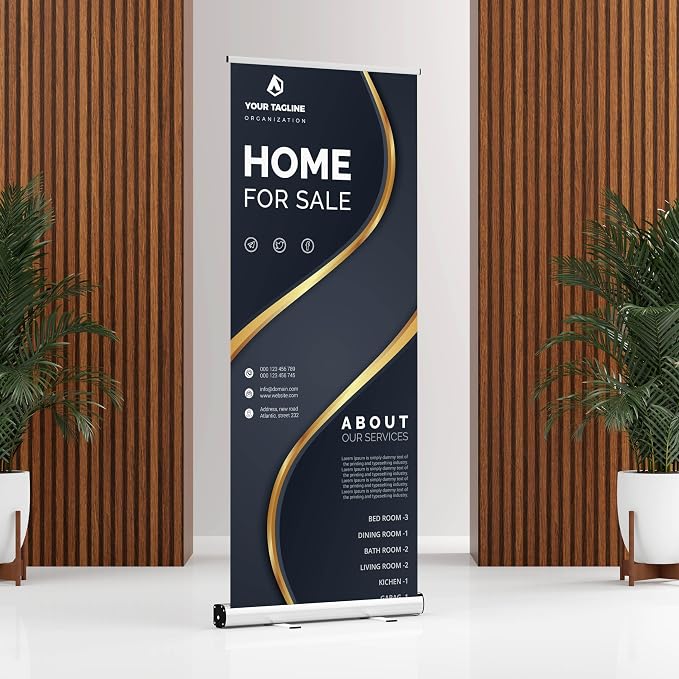 33x81 Custom Retractable Banner Stand Signs READY IN 1 DAY Pull up Roll up - Image 3