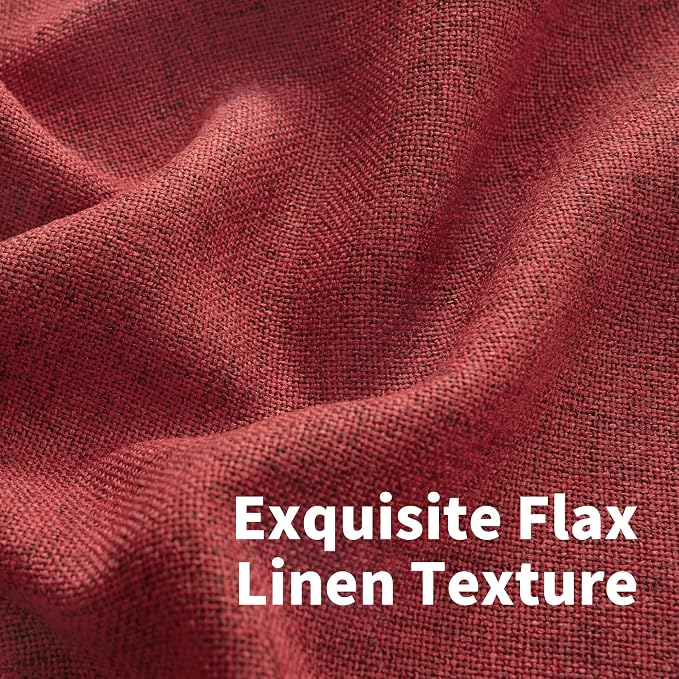 YoungsTex Burgundy Red Linen Curtains 36 Inch Length, Short Light Filtering - Image 5