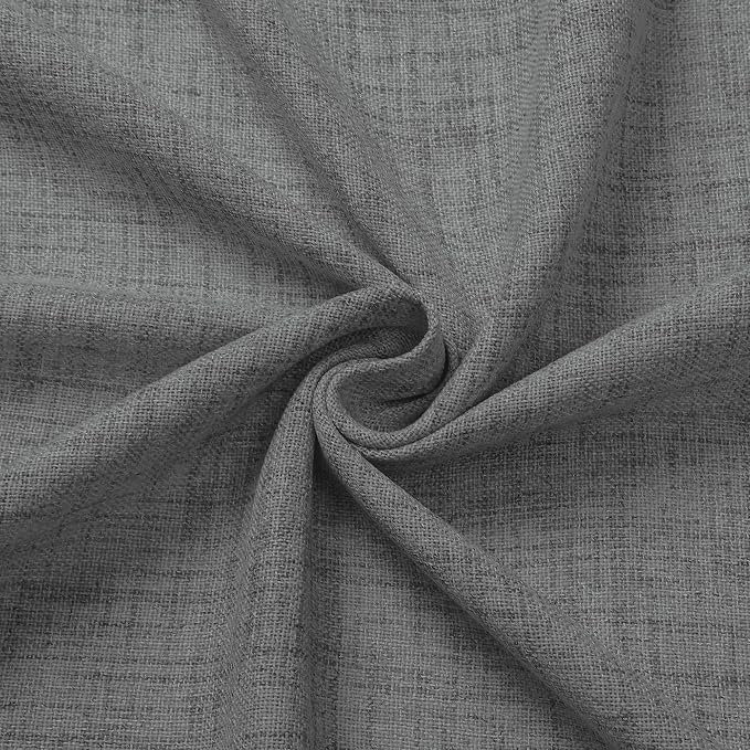 Tollpiz Linen Curtain Bedroom Rod Pocket Semi Sheer Curtains Burlap Light - Image 9