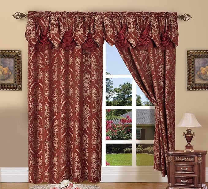 Elegant Comfort Penelopie Jacquard Look Curtain Panel Set, 54 by 84-Inch by ELEGANTCOMFORT