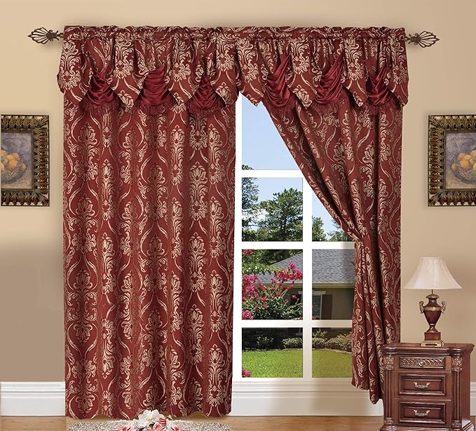 Elegant Comfort Penelopie Jacquard Look Curtain Panel Set, 54 by 84-Inch - Image 2