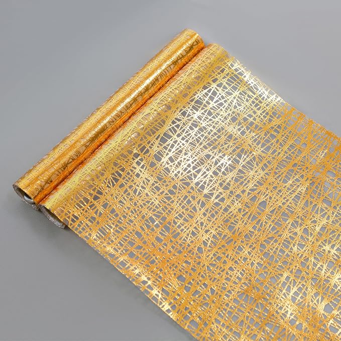 Snowkingdom 2 Pcs Gold Table Runner 11x 108 Inch Thin Mesh Sparkle Glitter - Image 3