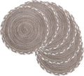 SHACOS Round Placemats Set of 6 Braided Glitter Round Table Placemats 15 inch by SHACOS