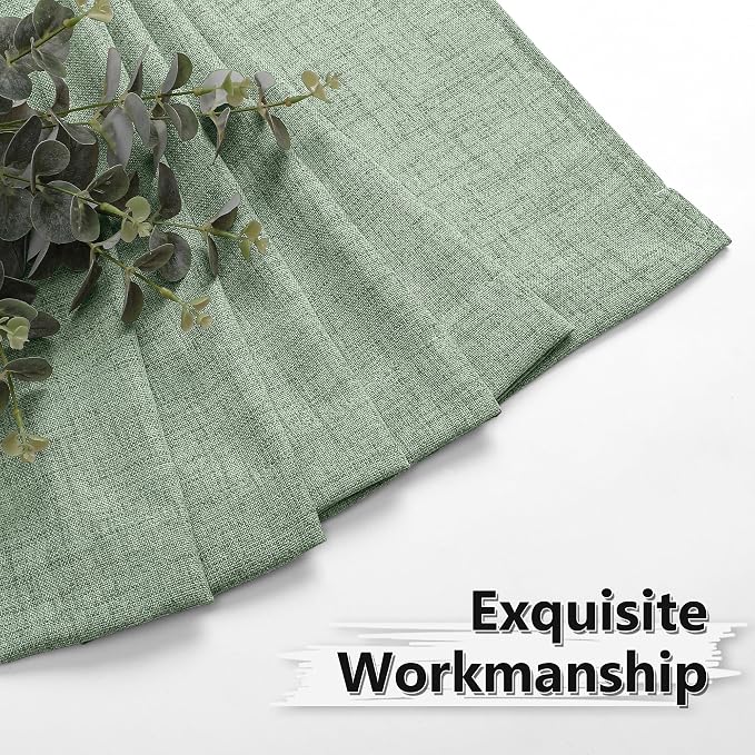 Tollpiz Short Linen Tier Curtains Rod Pocket Semi Sheer Half Kitchen Curtain - Image 7
