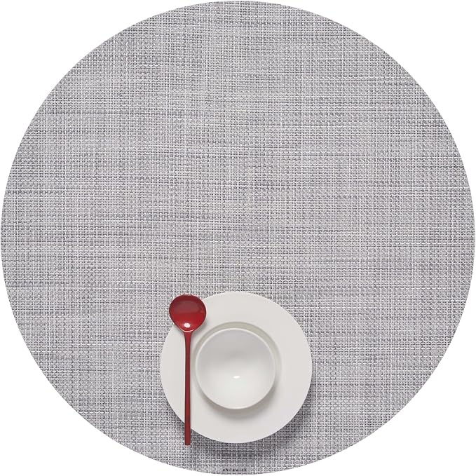 Chilewich Mini Basketweave Placemats, Round Woven Placemats Set of 4 | Reusable by Chilewich