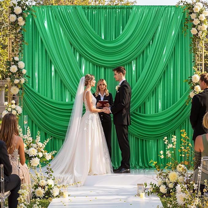 10ftx10ft Green Sequin Backdrop Curtain - Image 3