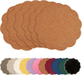 AHHFSMEI Round Faux Linen Placemats Set of 6 Heat Resistant Non-Slip Stain by AHHFSMEI