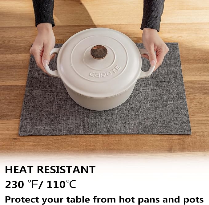 Demetex Placemats Table Mats Set of 4 Heat Resistant Washable Cloth Place Mats - Image 3