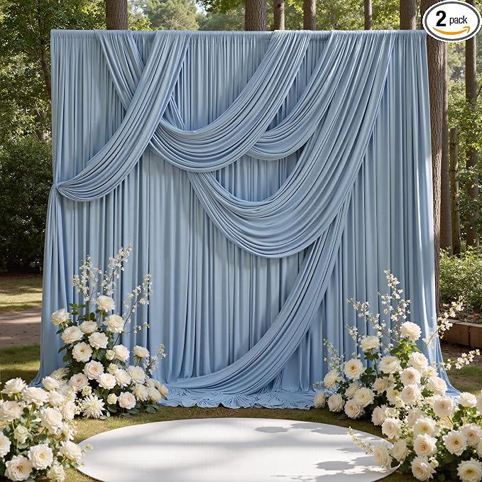 10ft x 15ft Dusty Blue Backdrop Curtains by CO-AVE