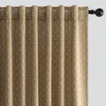 MIULEE Patterned Farmhouse Linen Curtains, Back Tab, Khaki | Linen Curtains by MIULEE