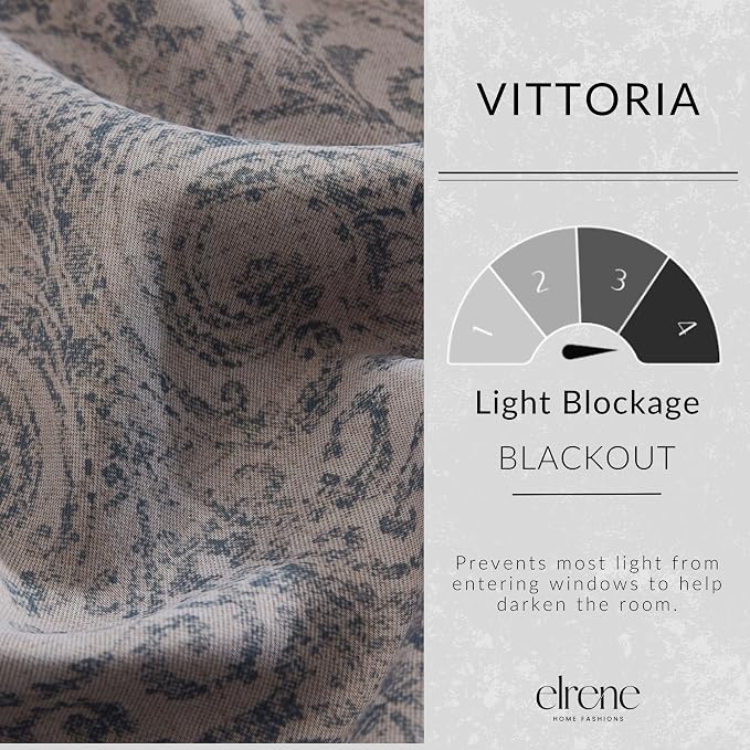 Threadmade Vittoria Paisley Printed Blackout Curtain Panel - Image 3