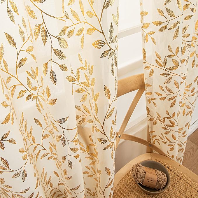 Sutuo Home Ivory Sheer Curtains 72 Inch Length 2 Panels Set, Privacy Voile - Image 4