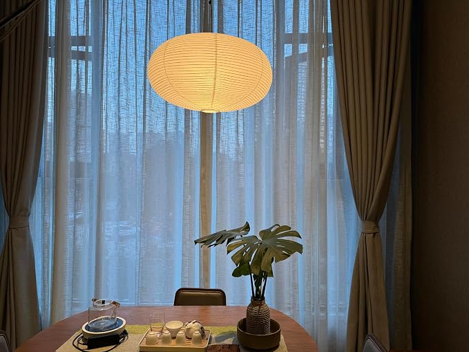 large White Oblate Pendant Lamp Shade 55.5cm Chinses lantern Home Decor Paper - Image 6