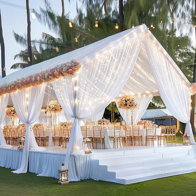 6 Panels White Ceiling Curtains - Image 7
