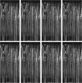 ZATAYE 8 Pack Black Halloween Foil Curtain Streamer Decorations | Black by ZATAYE