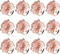 KPOSIYA Flower Napkin Rings Holder Metal Rose Gold Napkin Rings Set of 12 for Wedding Party Holiday Banquet Christmas Dinner Delicate Serviette Buckles Decor Favor (12, Rose Gold)