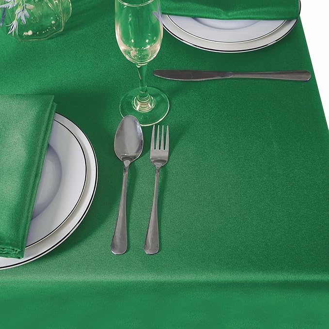 108 inch Round Tablecloth Washable Polyester Table Cloth Decorative Table Cover for Wedding Party Dining Banquet（108 inch,Emerald）