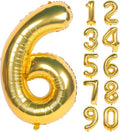 40In Large Gold Number Balloon 6 Aluminum Foil Mylar Big Number Balloon 0-9 | by Exquisitehighqualitypartydecorationstomeetyoureveryneed%EF%BC%81