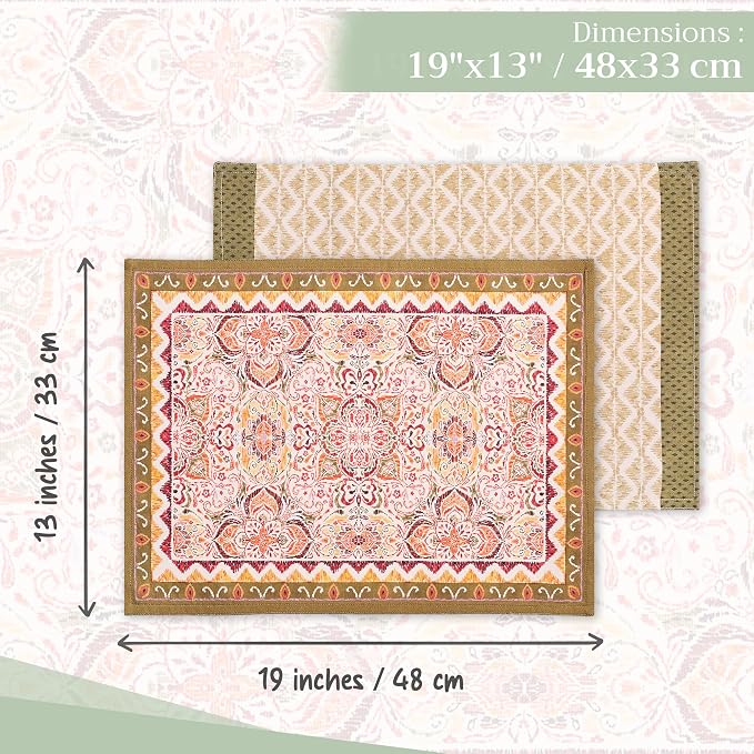 Maison d' Hermine Placemats Set of 4 Reusable 100% Cotton | Cloth Place Mats - Image 4