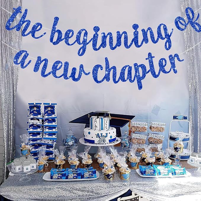 BEISHIDA Blue Pre-Strung Glitter The Beginning of A New Chapter Banner | - Image 5