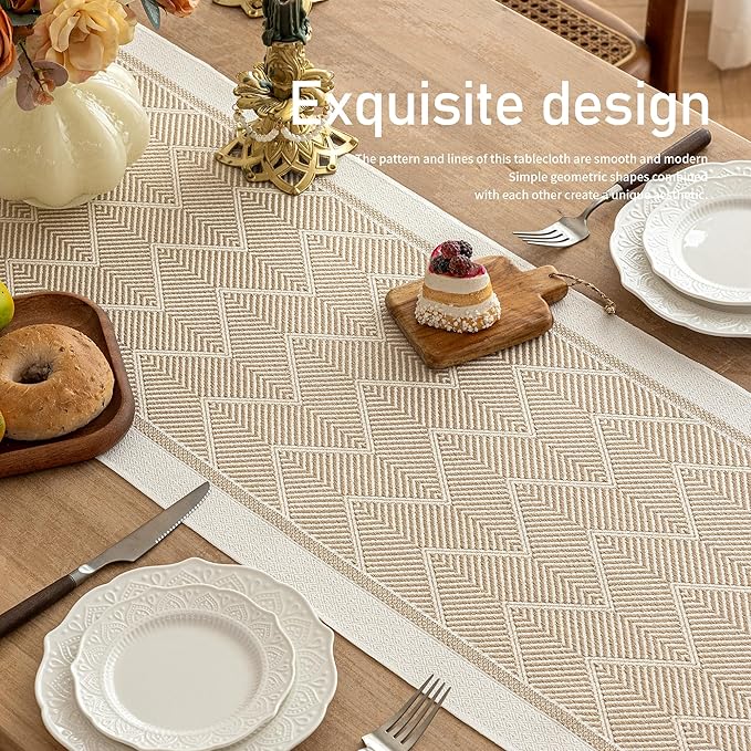 Table Runners 95 Inches,Waterproof Boho Table Runner with Tassel Fringe,Table Runner for Party Coffee Table