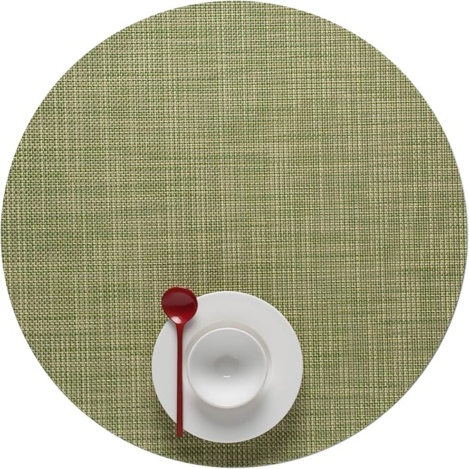 Chilewich Mini Basketweave Placemats, Round Woven Placemats Set of 4 | Reusable by Chilewich