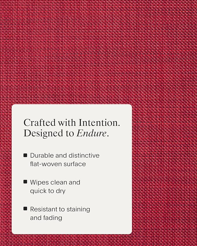 Chilewich Mini Basketweave Placemats, Woven Oval Placemats Set of 4 | Reusable - Image 3