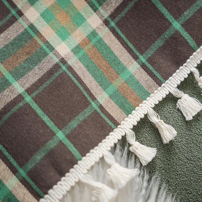 Sutuo Home Boho Curtains for Kitchen Nursery, Christmas Vintage Plaid Curtains - Image 5