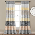 Lush Decor Bohemian Stripe Window Curtain Panels, Pair 52" W x 84" L Yellow & by LushDecor