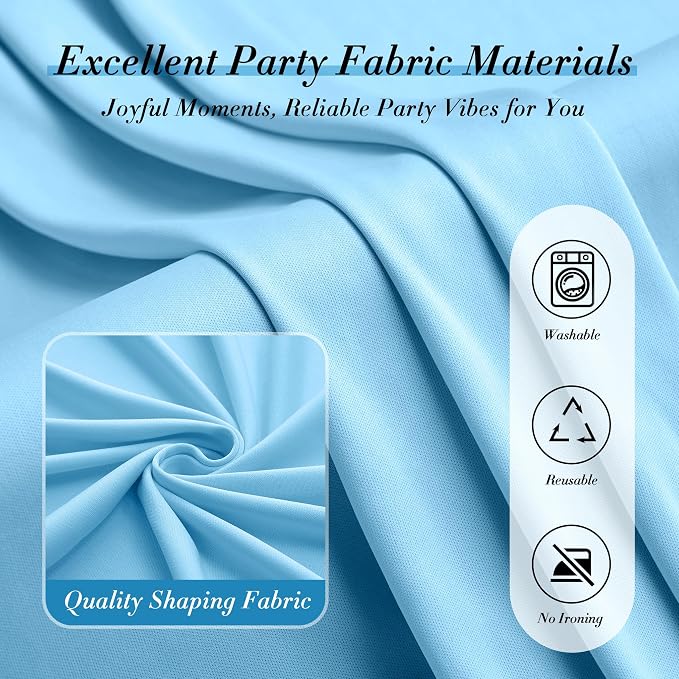 30 ft x 10 ft Wrinkle Free Baby Blue Backdrop Curtains - Image 7