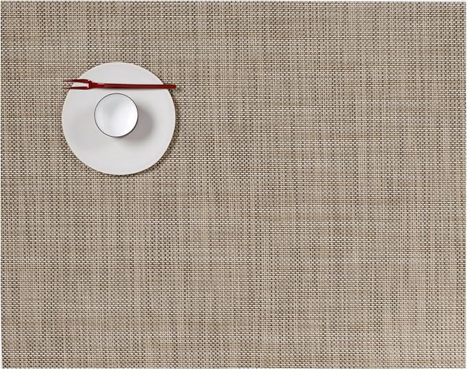 Chilewich Mini Basketweave Placemats, Woven Rectangle Placemats Set of 4 | Easy by Chilewich